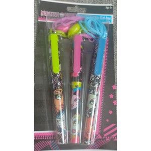 MONSTER HIGH doll Clawsome clip pens w/ rope pack of 3